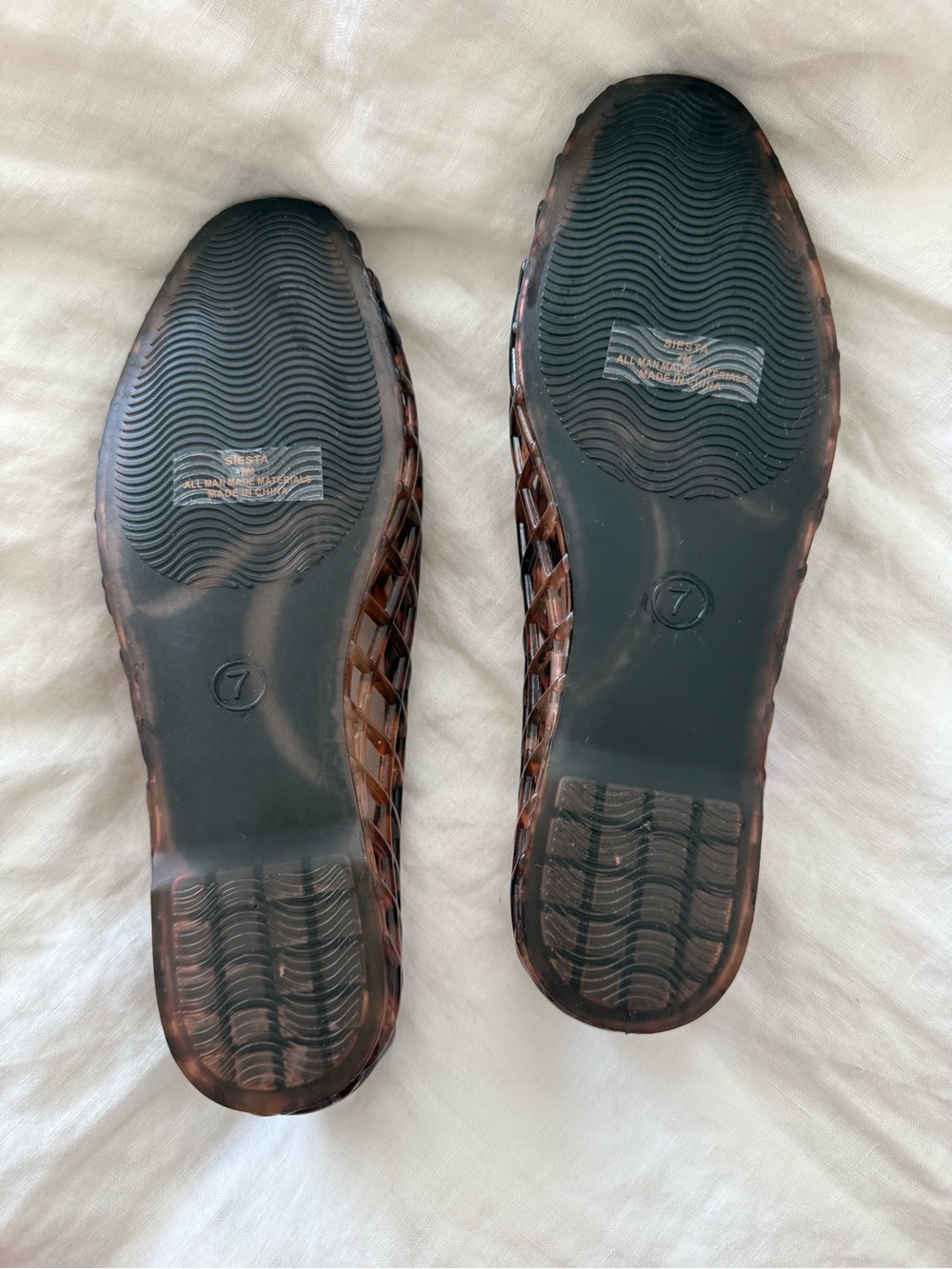 NWOT Cushionaire Siesta Lattice Ballet Flats Jelly Tortoise fits US size 8 🤎🪼🥿🖤 - Picture 3 of 9